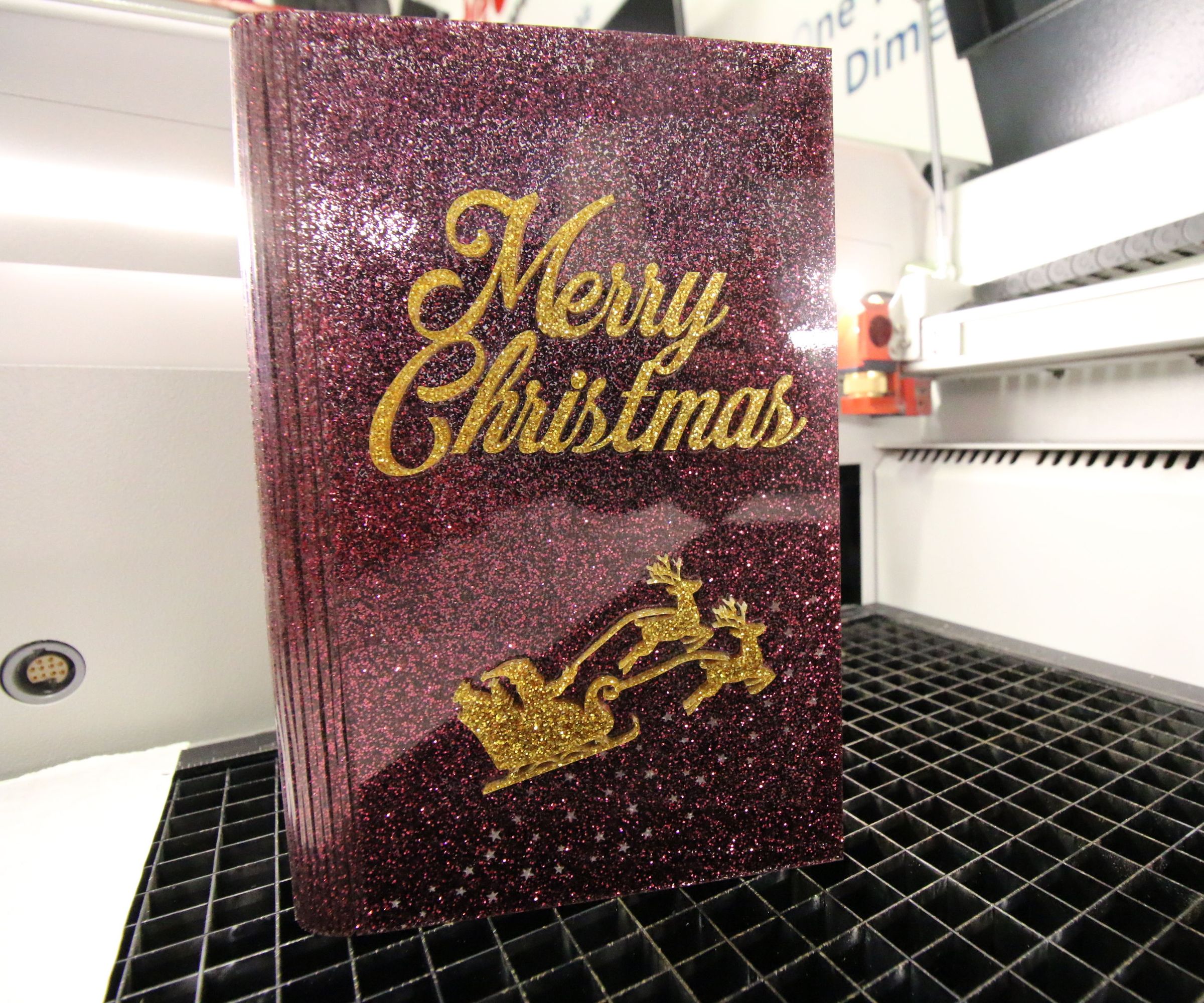 Glitter Acrylic Christmas Card