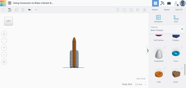 How to Make a Rocket Using Connectors in Tinkercad (Connectors) : 12 ...