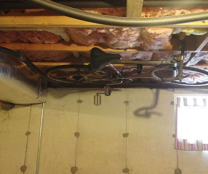Best Way to Suspend Your Bicycle From an Unfinished Ceiling (maximum head clearance)