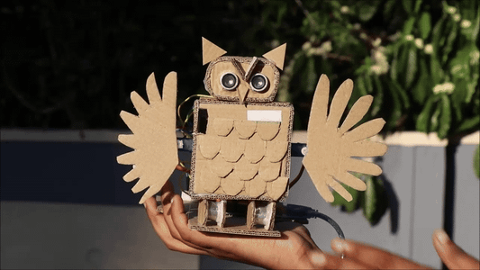 DIY Owl Piggy Bank That Flaps Its Wings for Halloween