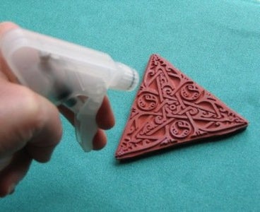 Dampen the Stamp and Velvet.