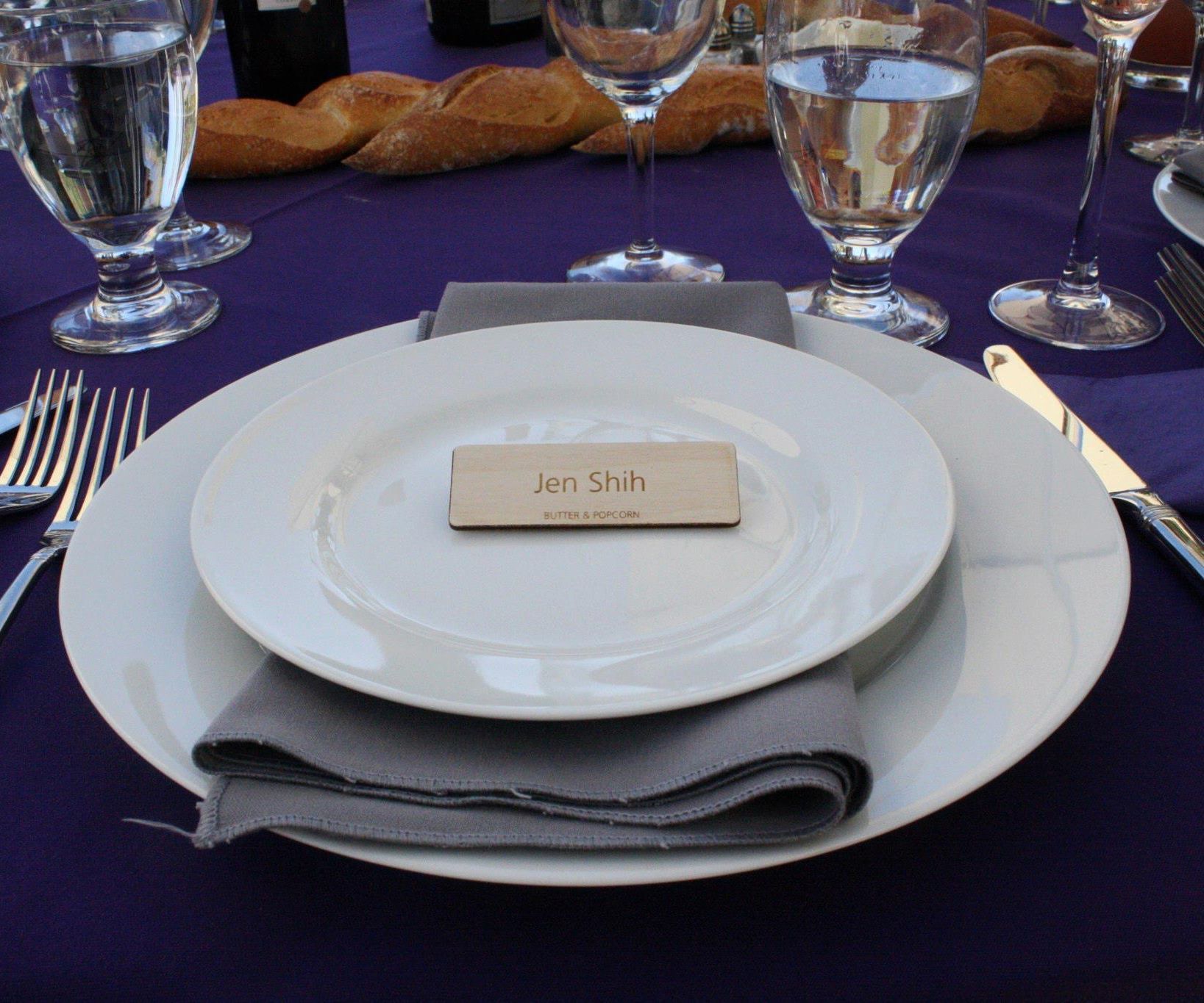 Laser Etched Wooden Name Cards