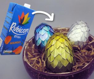 Upcycled Juice Box Dragon Eggs