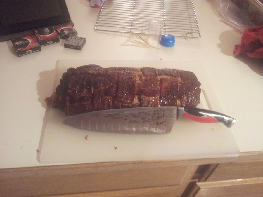 Smoking a Fatty (bacon wrapped awesomeness)