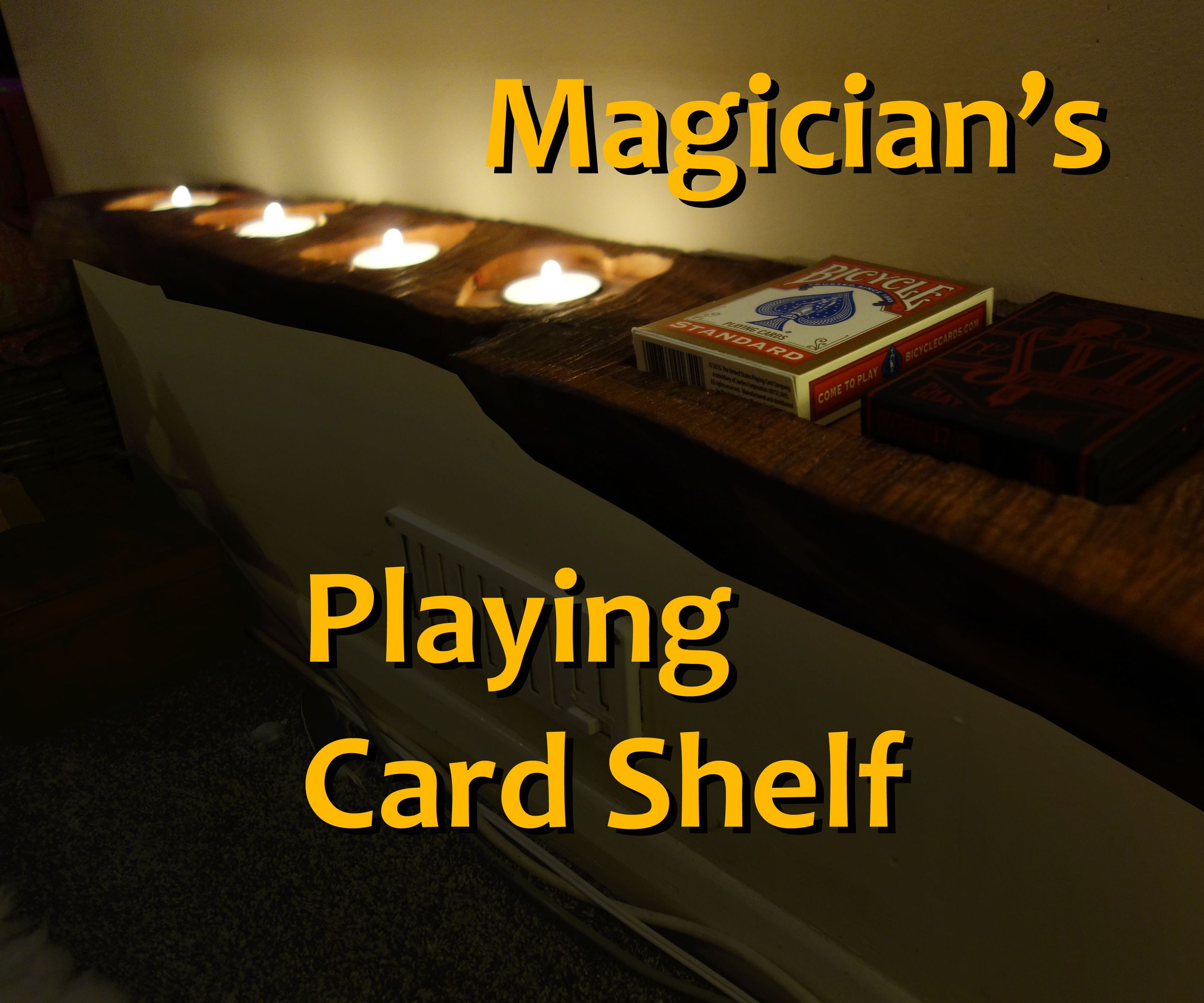 Floating Live Edge Playing Card Shelf