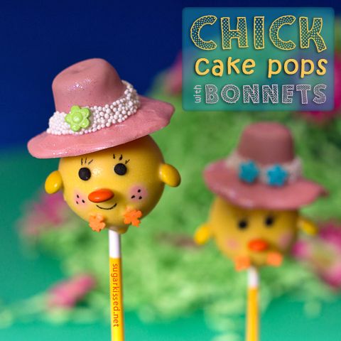 Chick Cake Pops With Bonnets