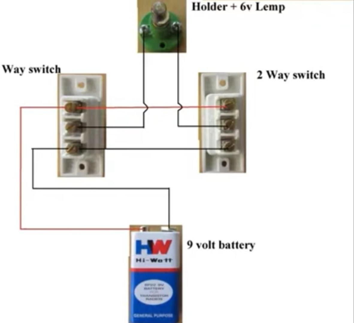 2 Way Switch Wiring With 9 Volt Battery