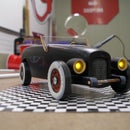 Vintage Headlights and Taillights for Pinewoood Derby Car