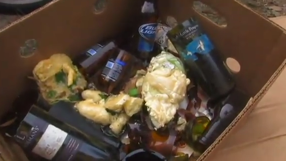 Glass Bottles Recycled to Colored Sands