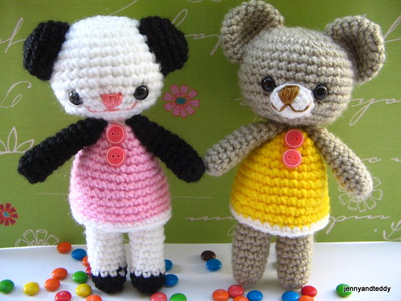 Amigurumi Crochet Pattern Two Little Bear Amanda and Annie