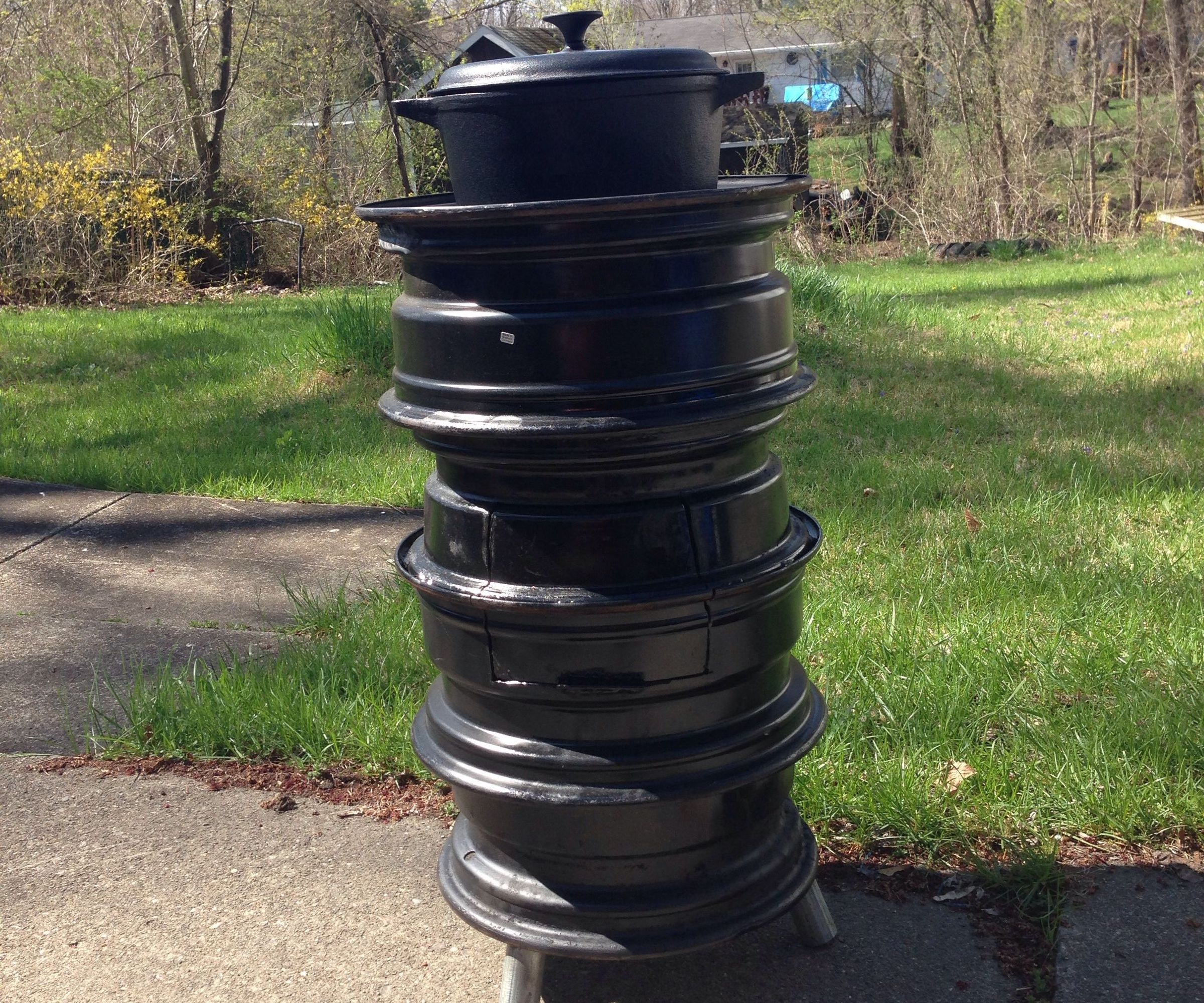 Simple Backyard Pot Belly Stove