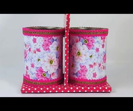 A Desk Organizer Using Waste Tin Container