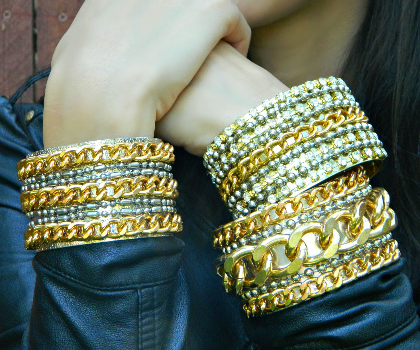 Glam Rock Chain Cuffs