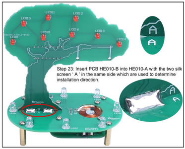 Insert PCB HE010-B Into HE010-A With the Two Silk Screen ‘ a ’ in the Same Side Which Are Used to Determine Installation Direction.