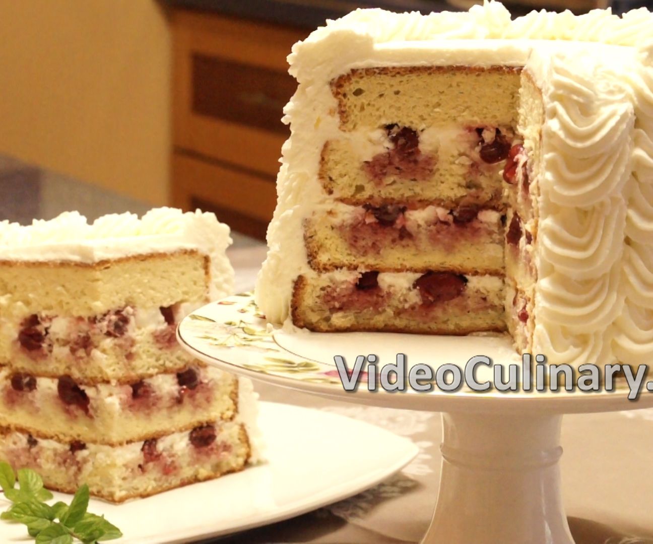 White Cake With Cherry Filling Recipe