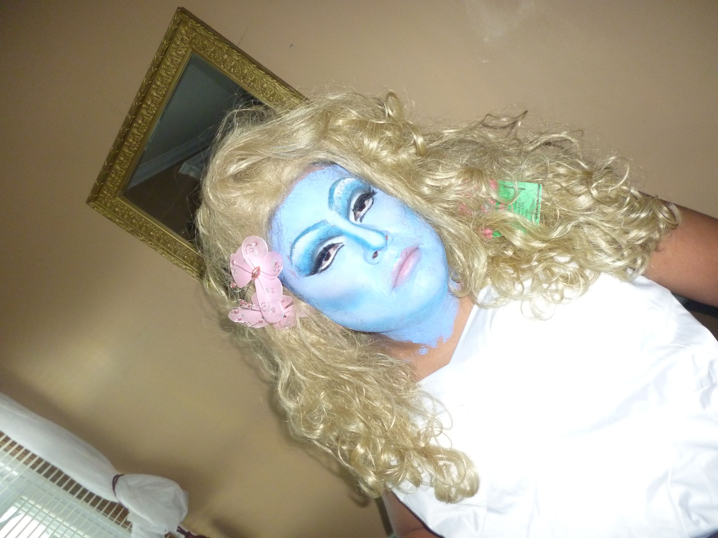 Halloween 2013 MTF Smurfette Makeup