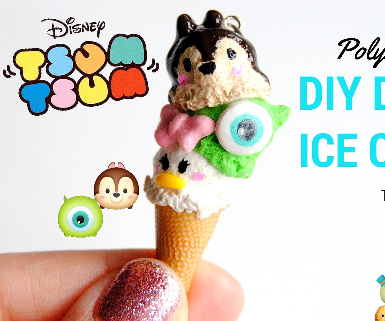 DIY Tsum Tsum DISNEY Polymer Clay Ice Cream Cone