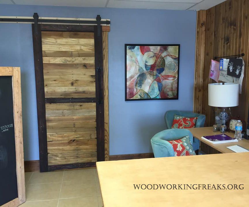 Reclaimed Pallet Wood Sliding Barn Door