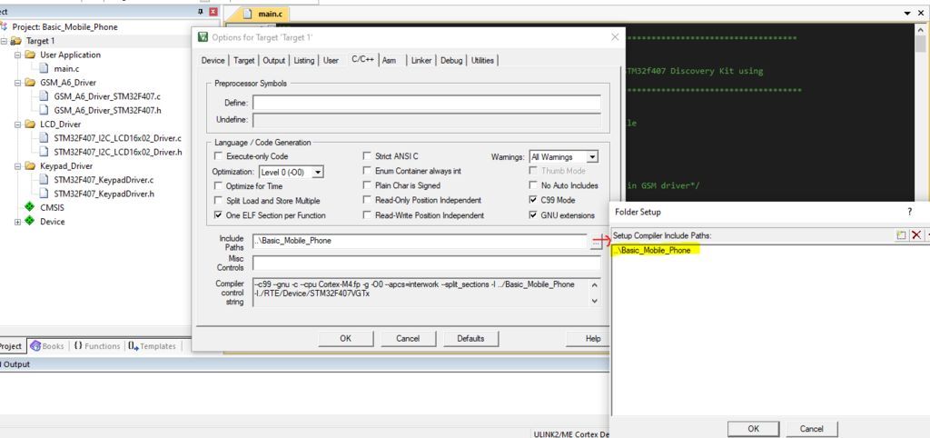 Configure the Path of the Header Files