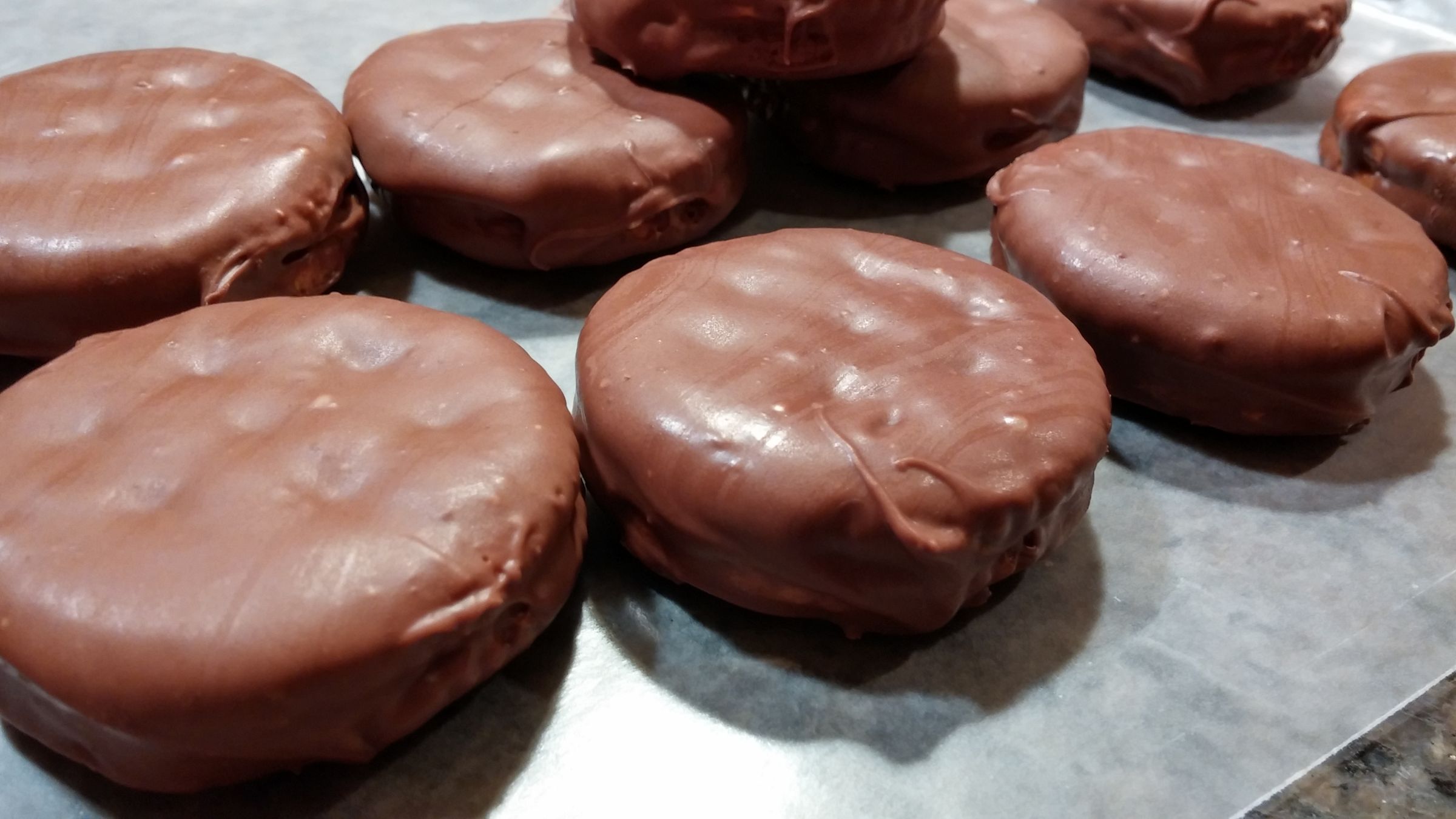 Chocolate Dipped Peanut Butter and Marshmallow Cookies