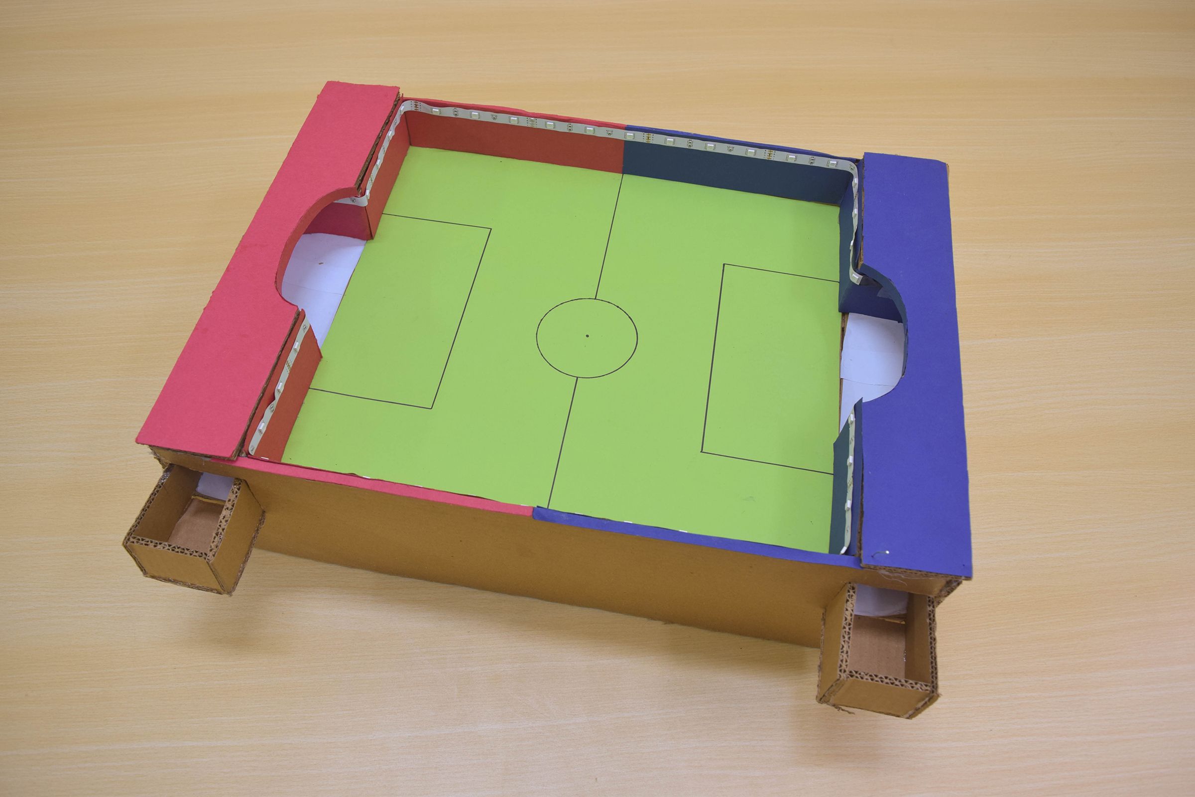 DIY Table Hockey With Cardboard, RGB Lights and Sensors 11