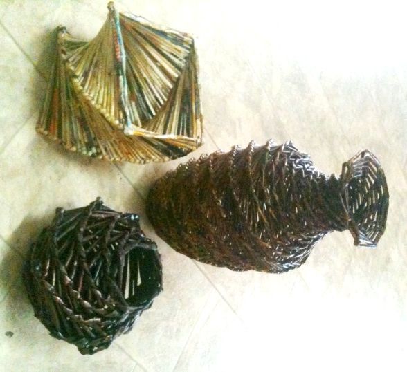 Newspaper Vase- Twist Weave