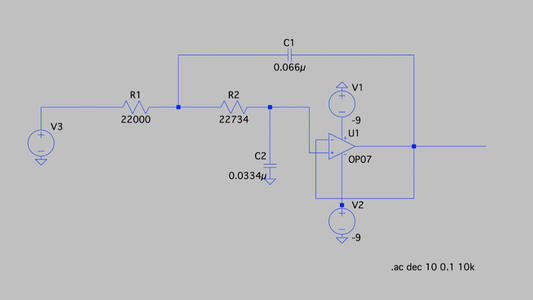 Create LT Spice Schematic for Low Pass Filter 