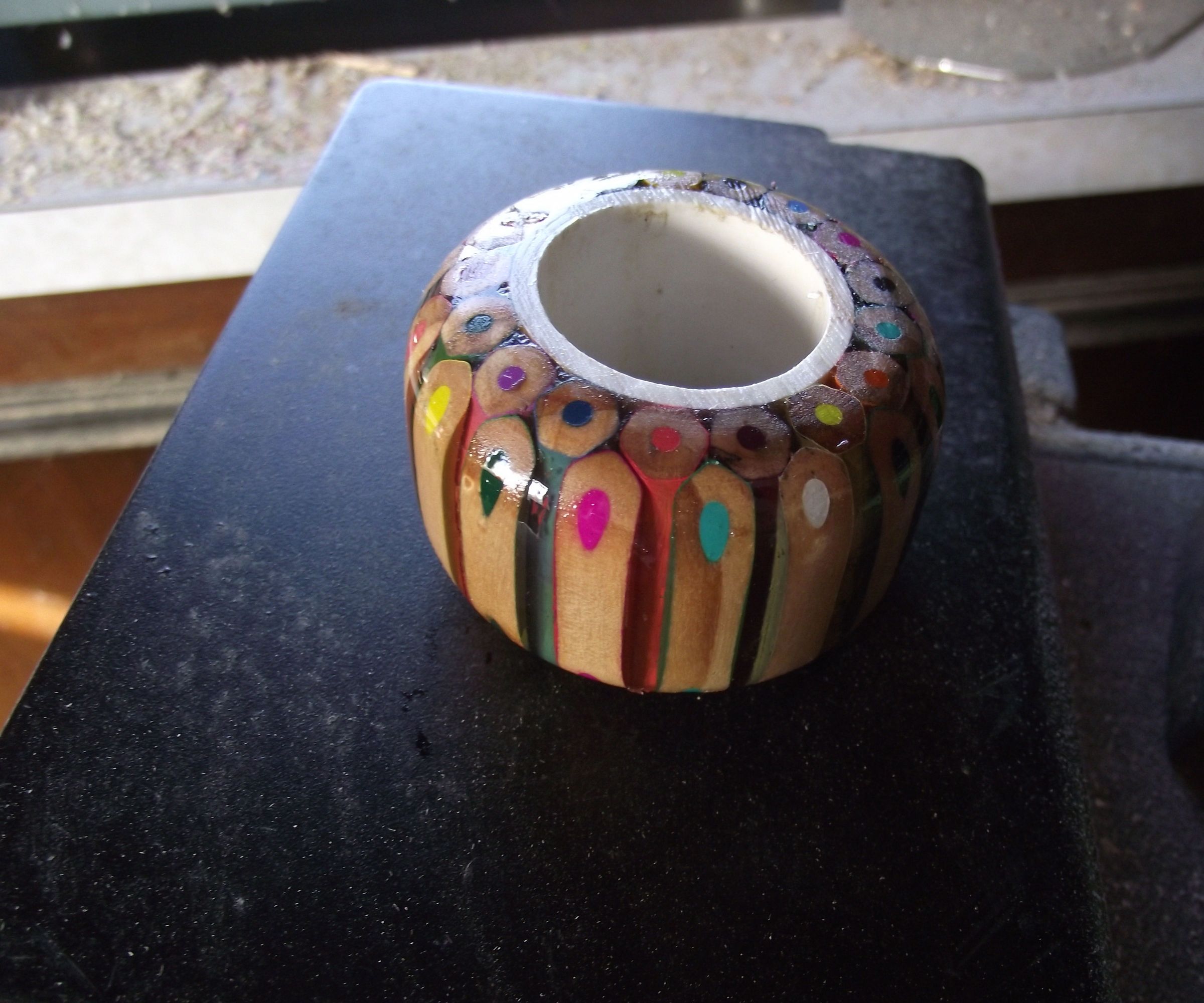 Napkin Rings From Coloured Pencils