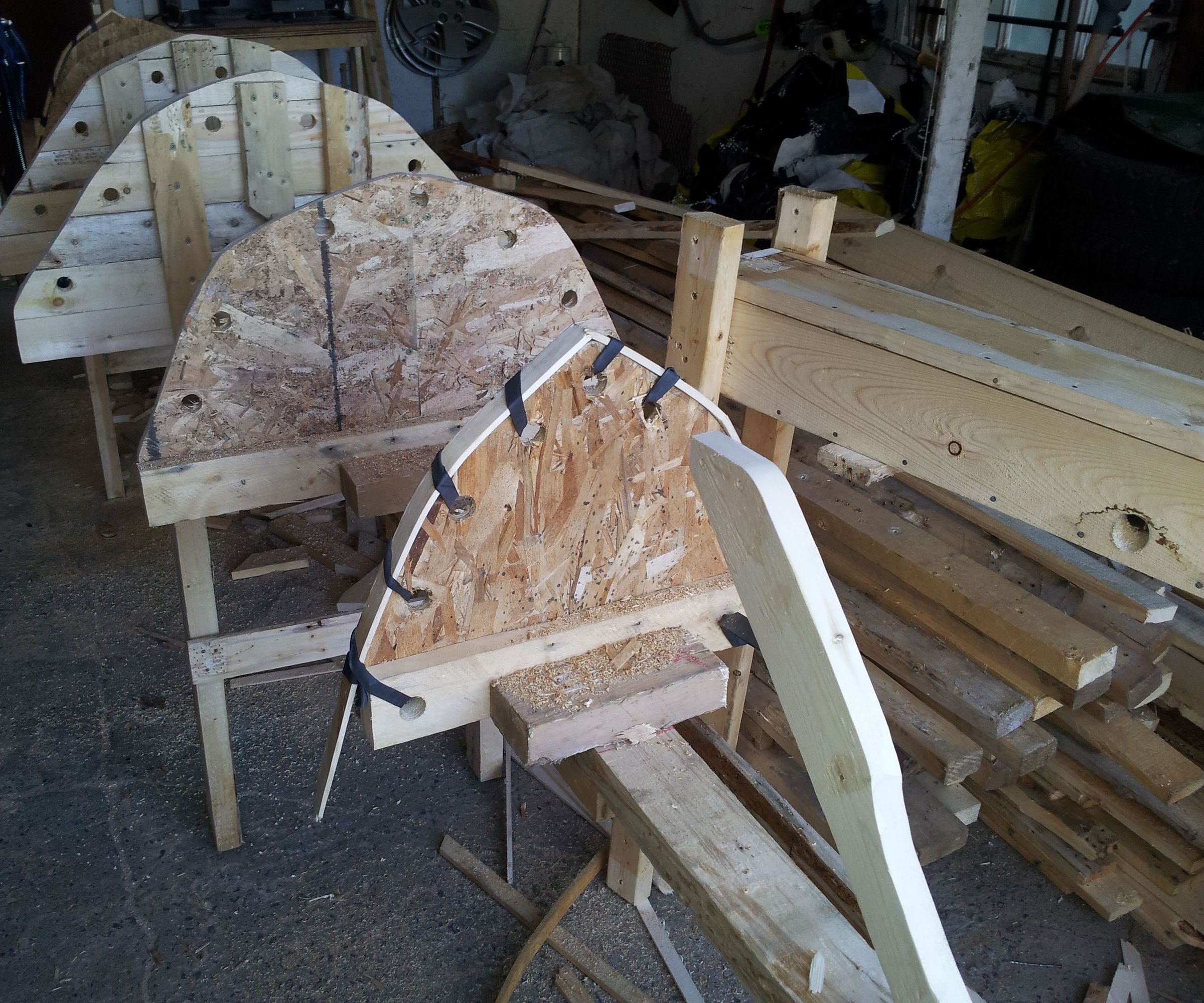 Canoe, Kayak Building Form and Steam Box From Recycled Pallets