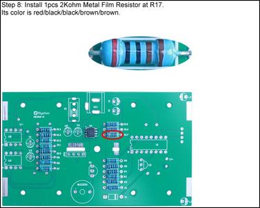 Install 1pcs 2Kohm Metal Film Resistor at R17