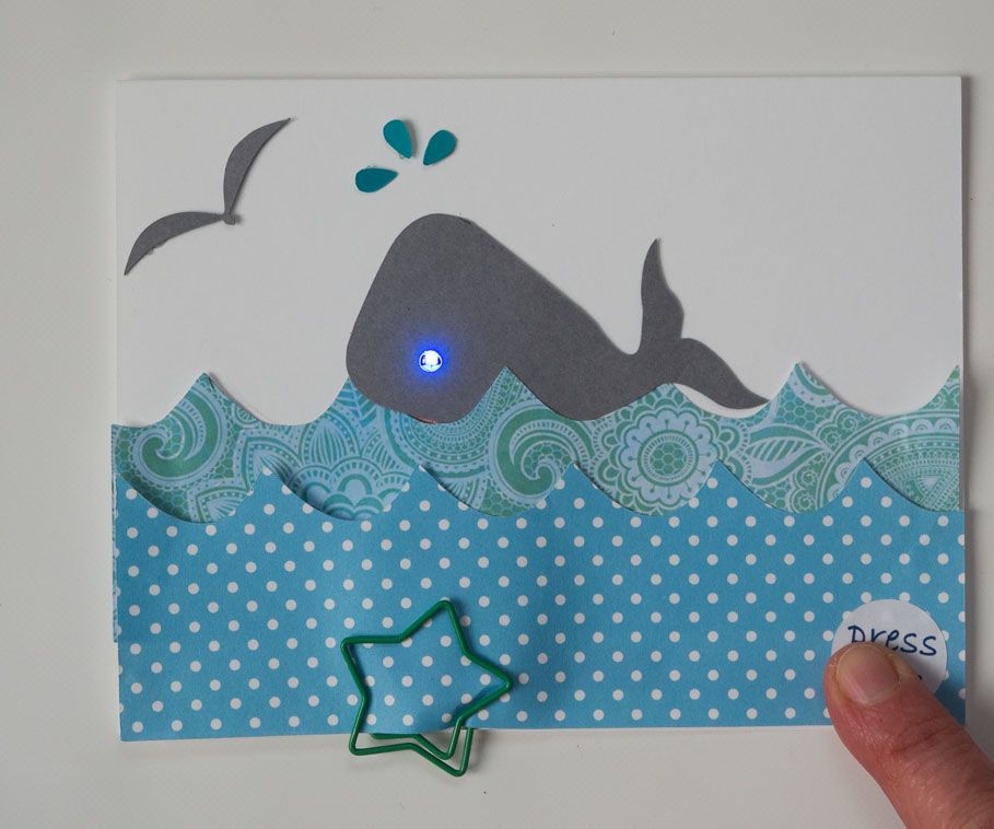 Make a Whale Card With a Hidden Paper Circuit