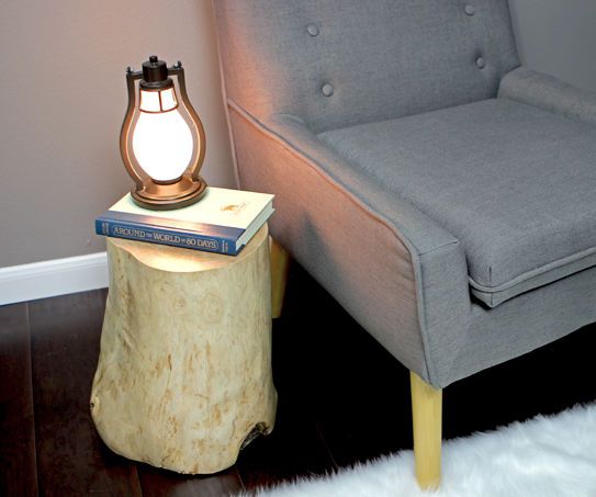 No Cost Log Side Table - Upcycle