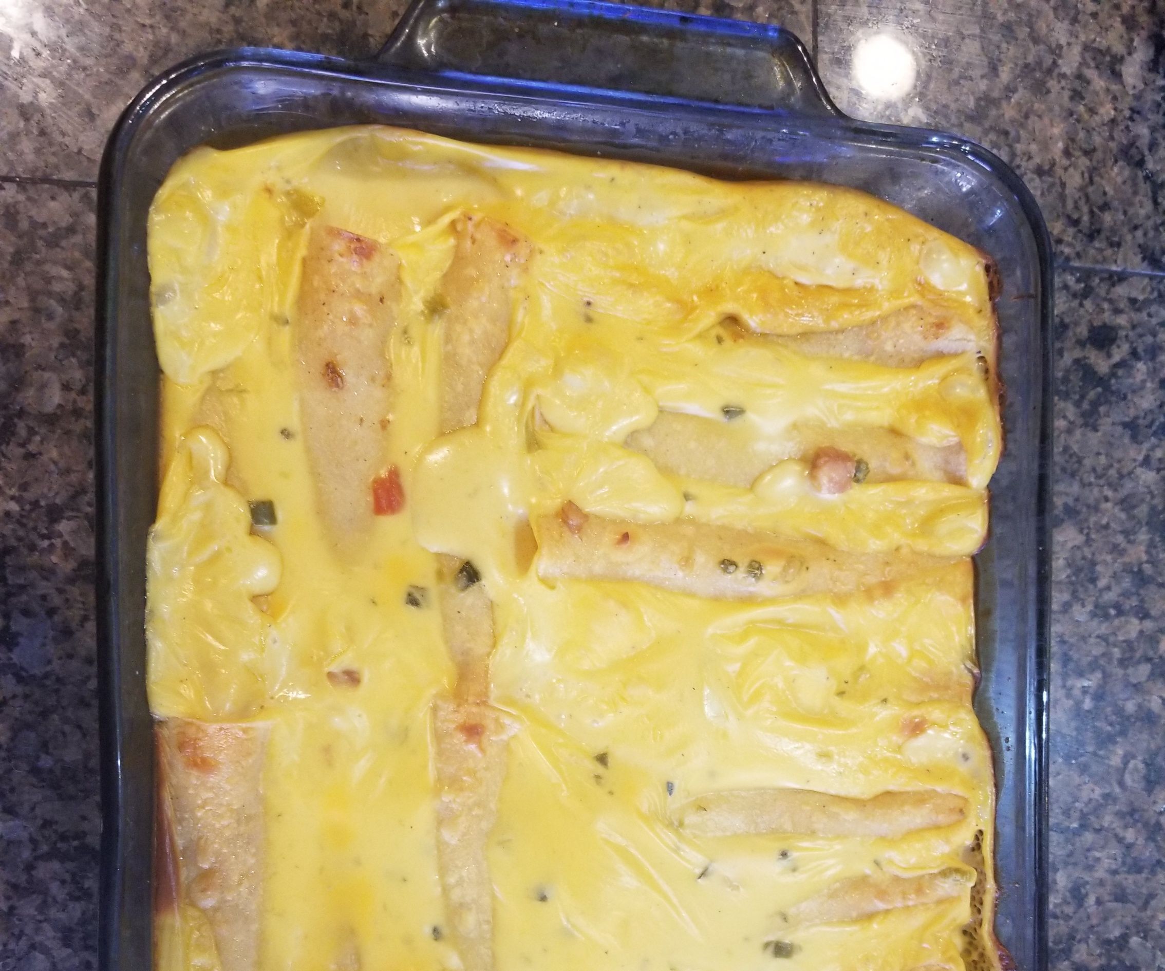 Cheesy Green Chili Enchiladas