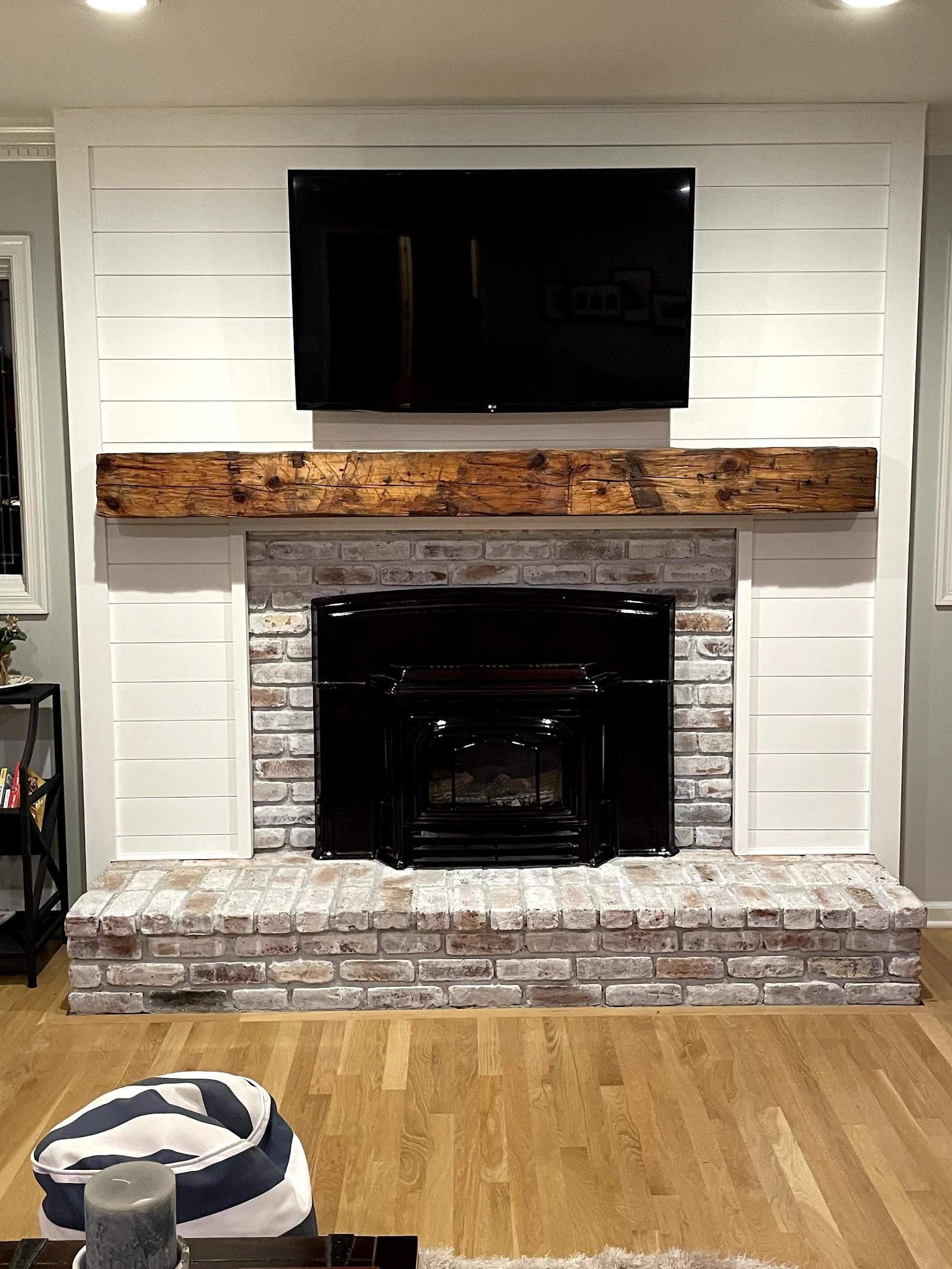 Shiplap Fireplace With Natural Beam Mantle : 9 Steps (with Pictures) -  Instructables