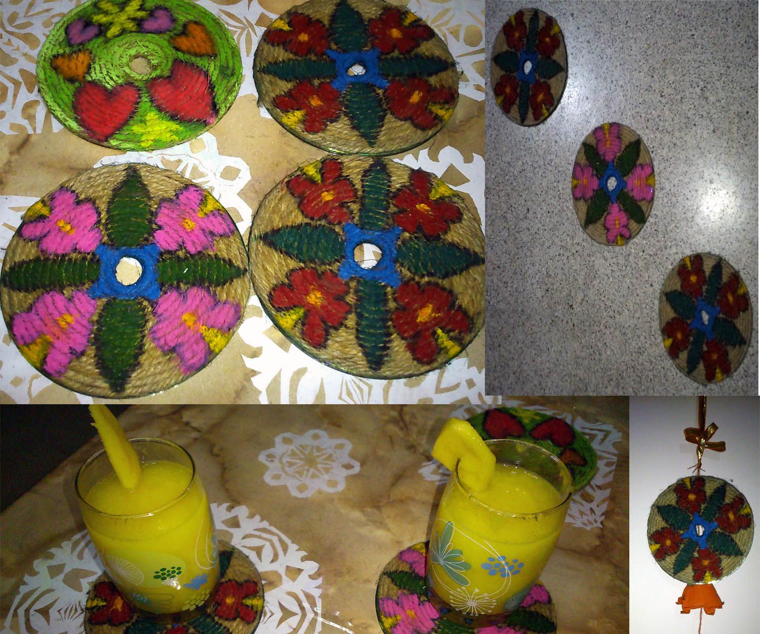 Easy to Do - Recycle CD As Coaster, Wall Hanging and Fridge Magnets