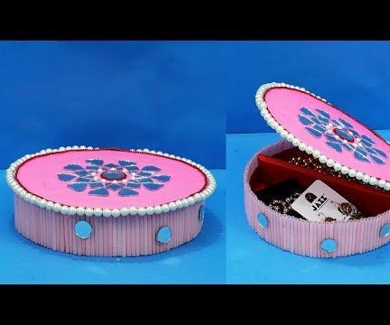 DIY Jewelry Box Using Drinking Straws and Cardboards