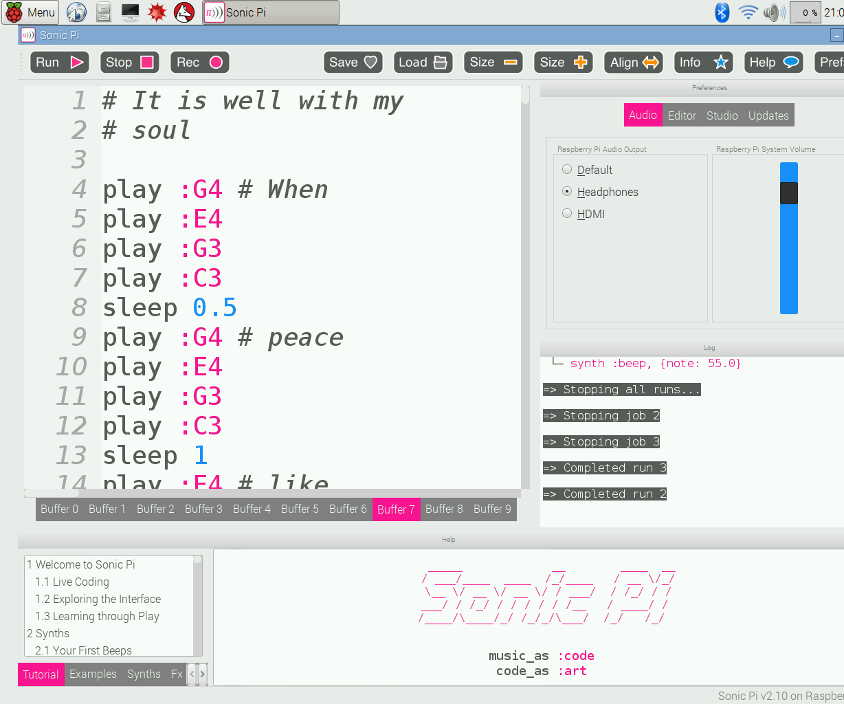 It Is Well With My Soul, With Sonic Pi