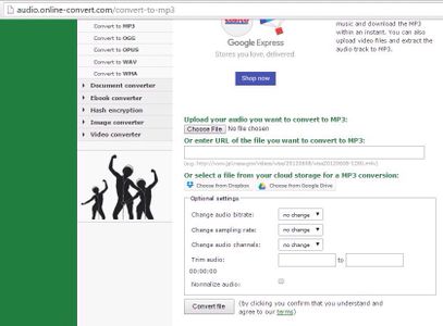 Step 2: Find a Free Online File Audio File Converter 