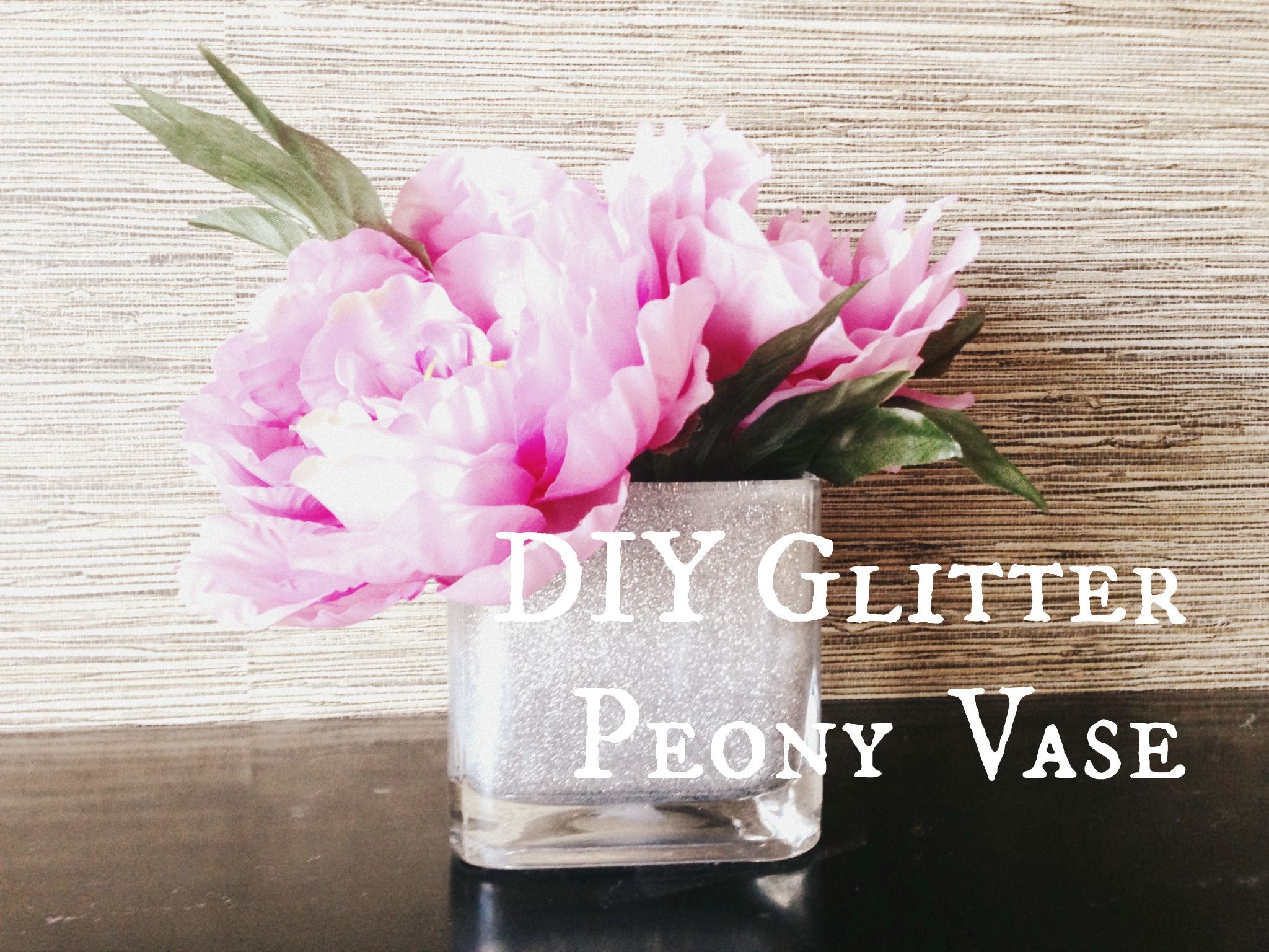 DIY Pink Peony Glitter Vase