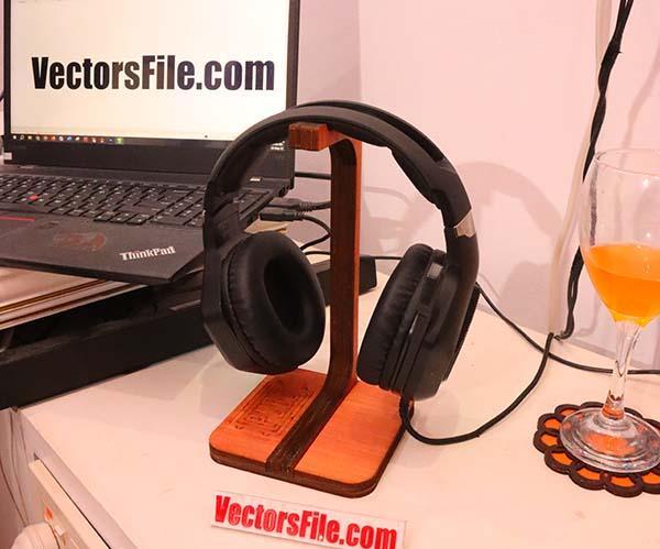 Laser Cut Wooden Headphone Stand for Gamers PUBG Headphone Holder Stand