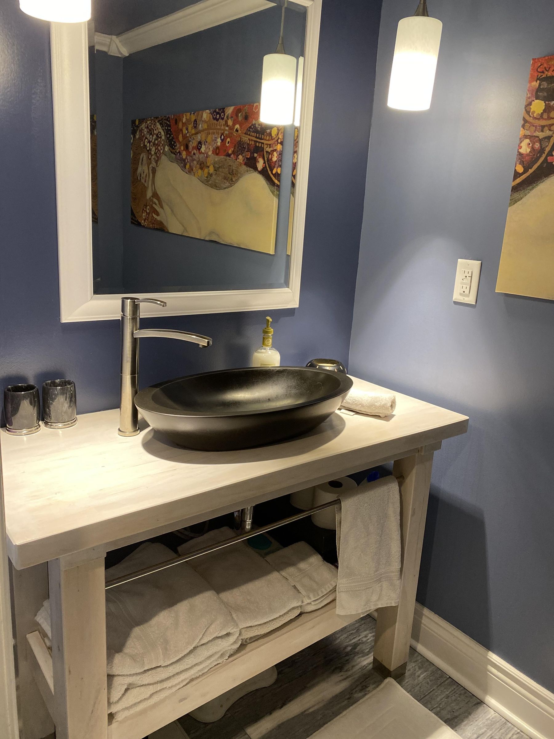Bathroom Vanity Made From Upcycled IKEA Groland Kitchen Island 3