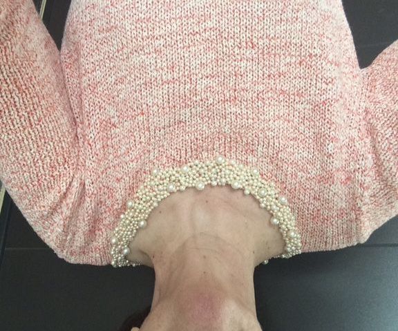 Crewneck Sweater With Pearls