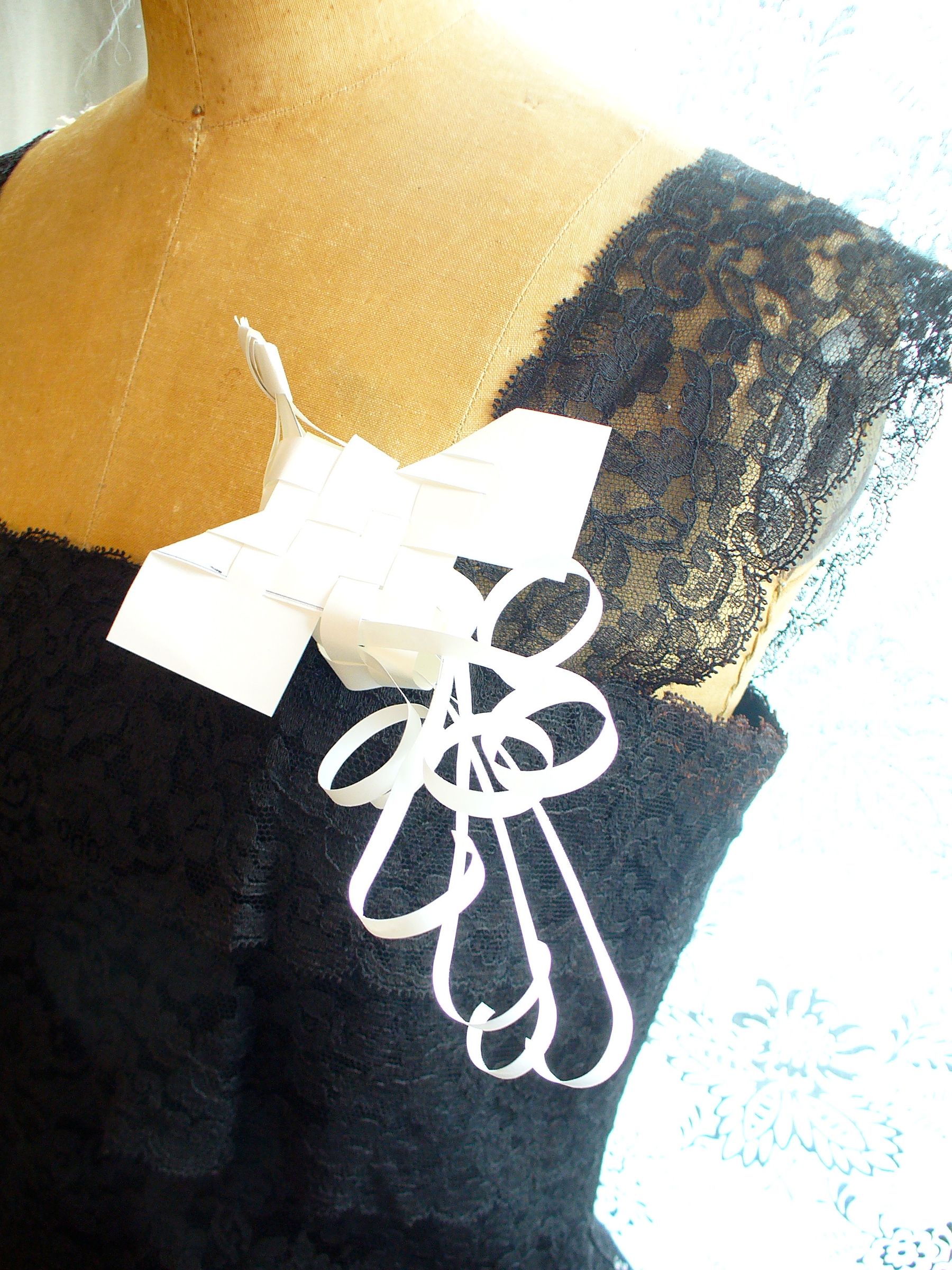 Woven Paper Dove Broach