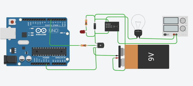 Interfacing Relay With Arduino in TinkerCad