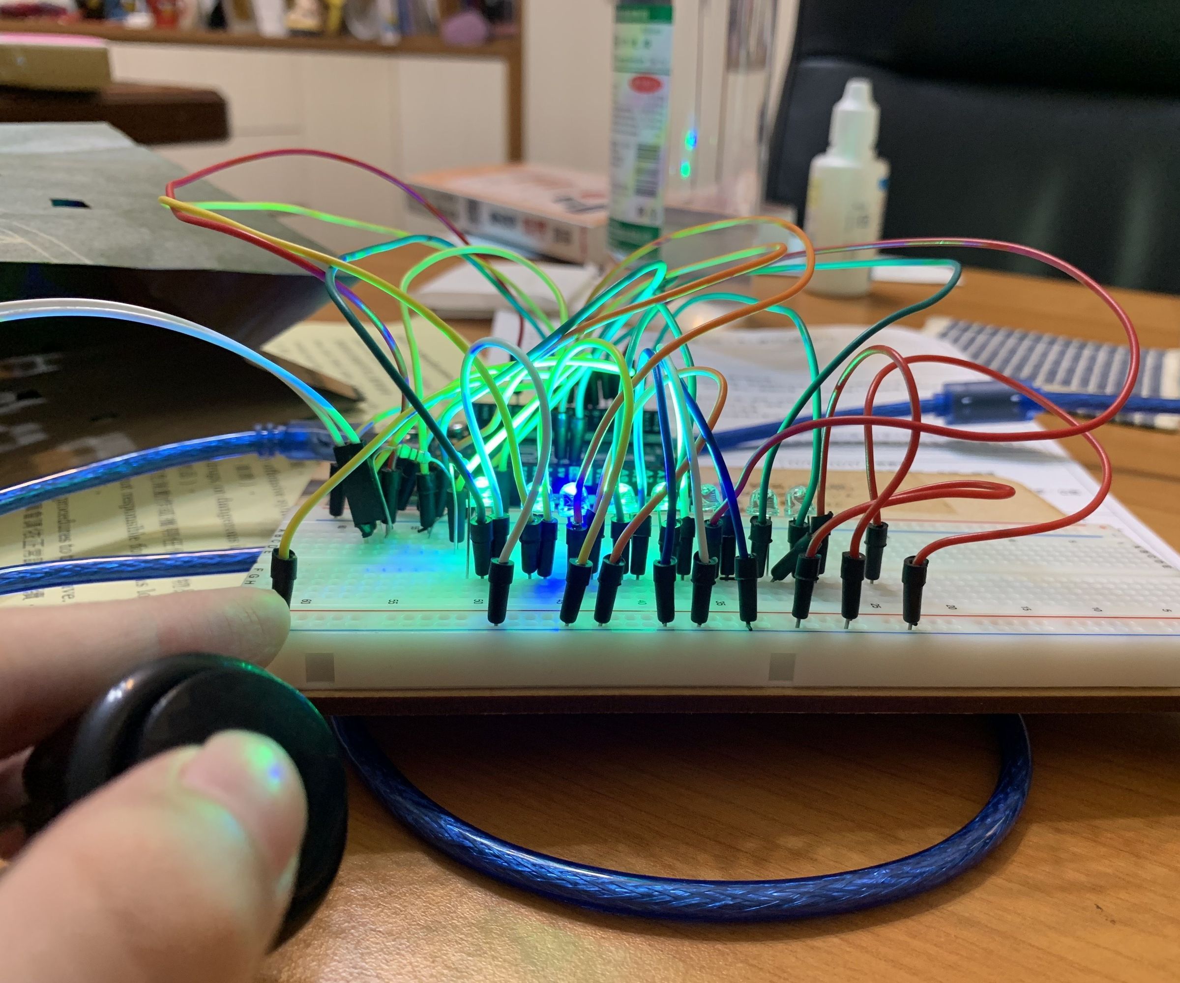 Running LED With Botton 