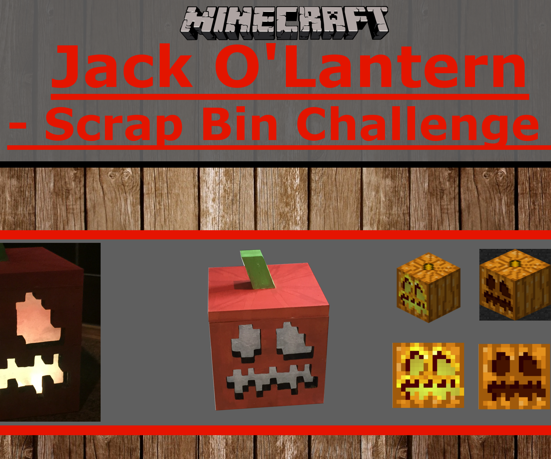Minecraft Jack O'Lantern With L.E.D Lights