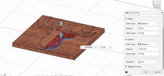 Select the Closed Geometry Between the Holes (and the Two Eyes) and Extrude Them