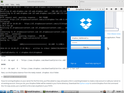 Install Dropbox on the LubuntuBox