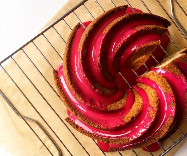 Almond Cake With Hibiscus Glaze