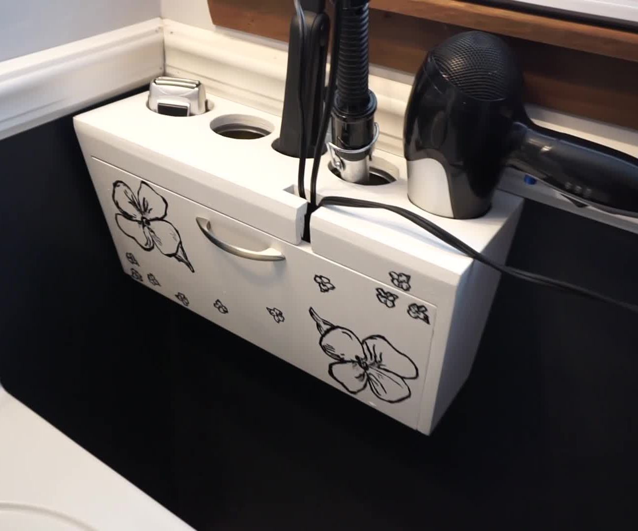 Make a Hair Appliance Storage Shelf